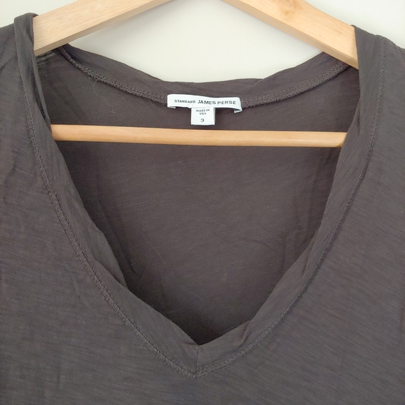 James Perse Casual Cotton Slub V Neck T-Shirt Short Sleeve Size Large - Picture 12 of 16